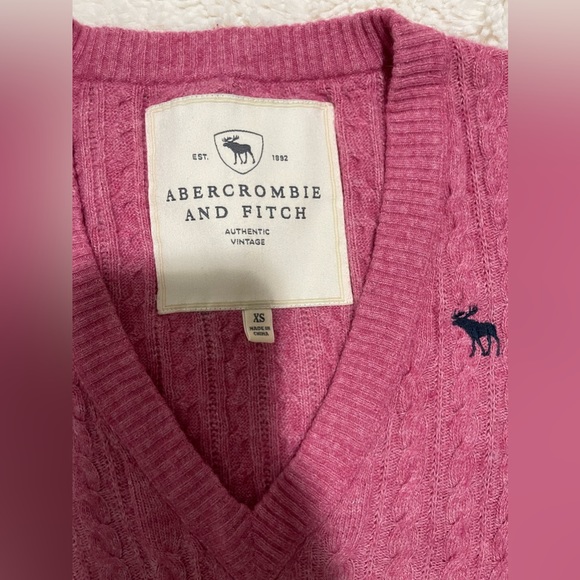 Abercrombie & Fitch Three Quarters Sleeve Sweater SZ XS Pink - Picture 6 of 10